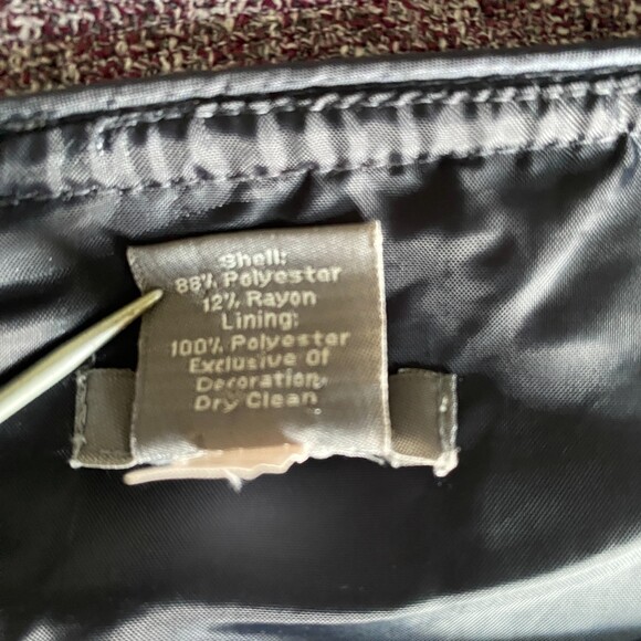 VTG Ann Taylor Purple Tweed Cap Sleeve Sheath Lined Corpcore Officecore Dress 6 - Picture 10 of 10